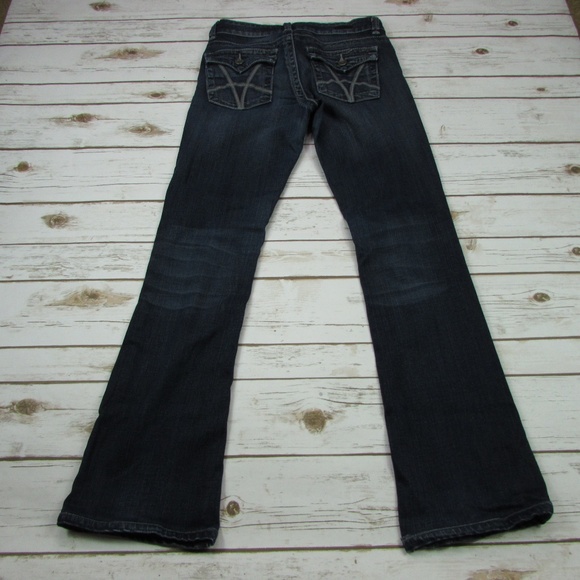 Dark Wash Boot Cut Button Flap Pockets Size 2 - Picture 5 of 8